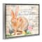 Stupell Industries Spring Floral Happy Easter Bunny Floater Framed Art